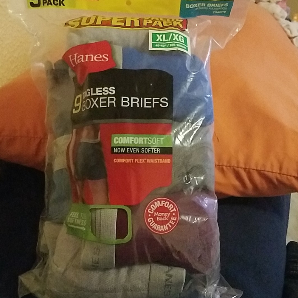 Men's Hanes 9 ct tagless boxer briefs